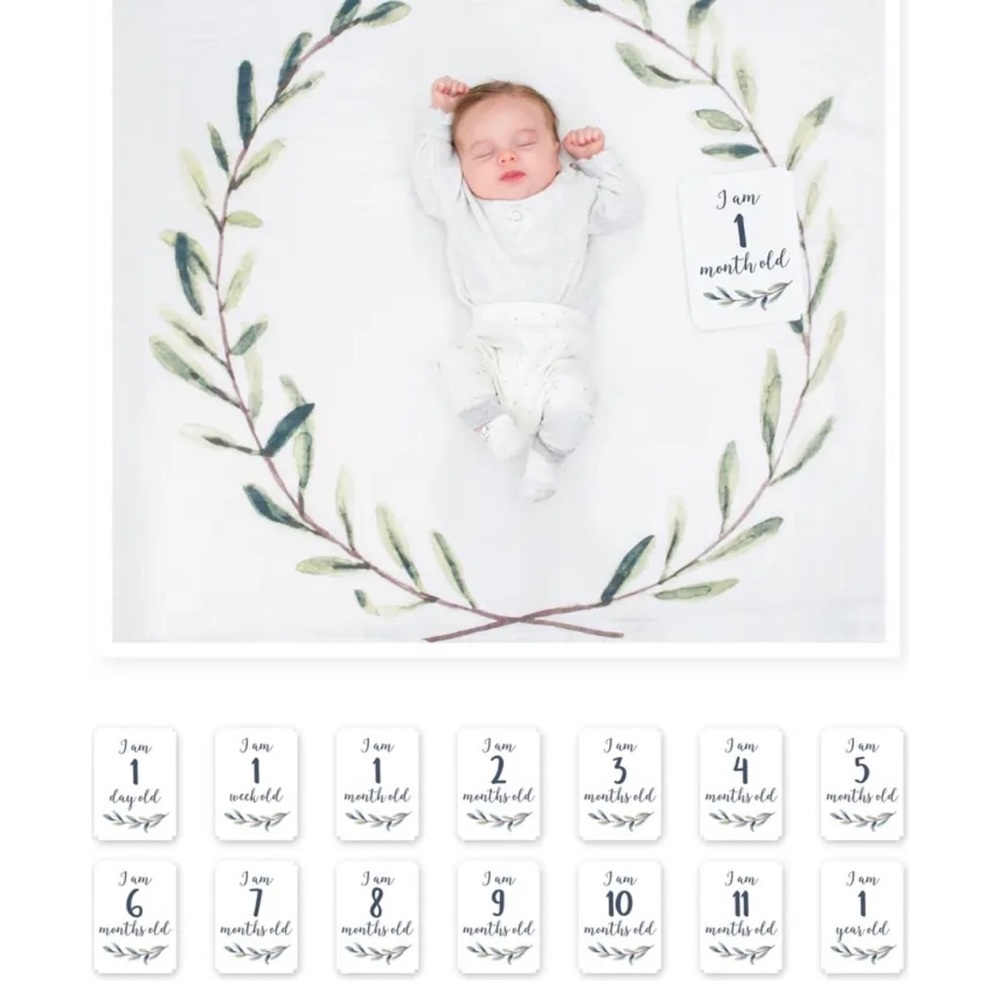 lulujo Baby’s First Year blanket & cards set